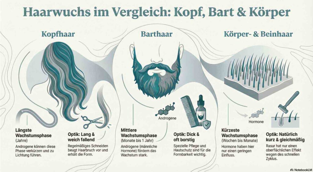 Grafik zum unterschiedlichen Haarwachstum